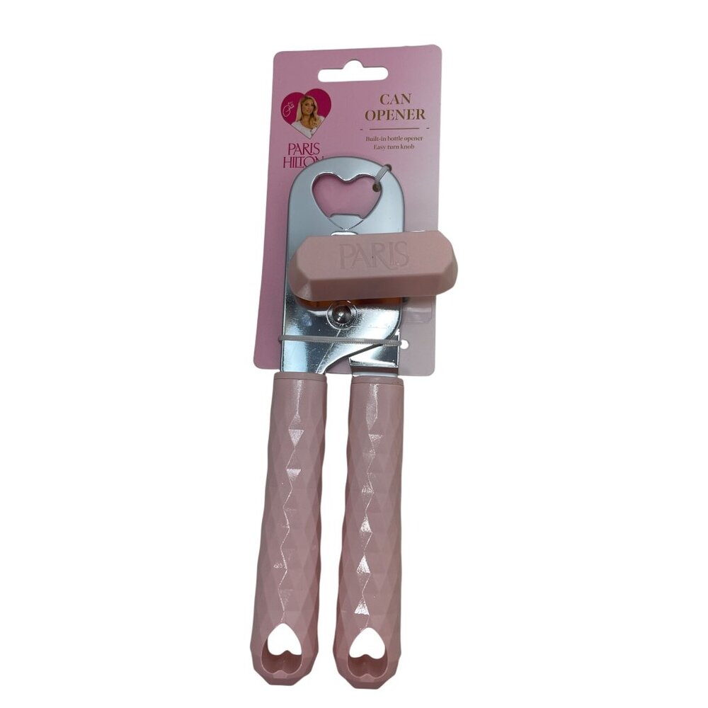 Paris Hilton Can Opener With Heart-Shaped Handles Bottle Opener & Easy Turn Knob